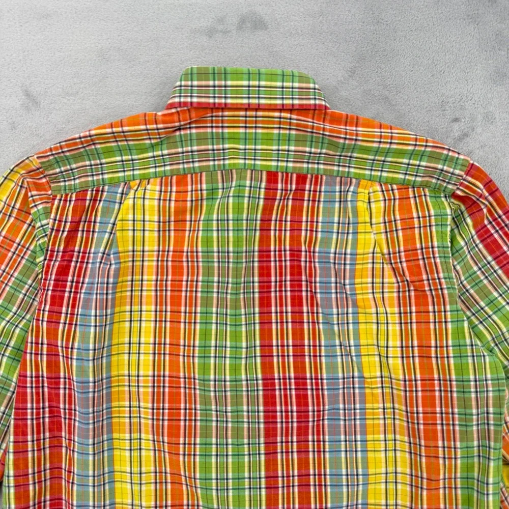 Vintage Polo Ralph‎ Lauren Westerton Mens Madras Plaid Button Down Shirt Size L